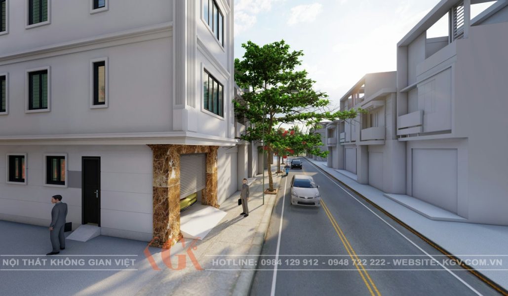 Thiết kế ngoại thất nhà lô phố Anh Lợi