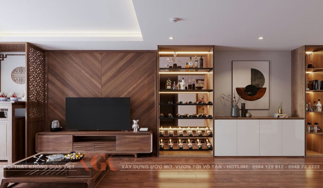 Thiết kế nội thất chung cư Vimeco CT4 Nguyễn Chánh – Chị Hoa