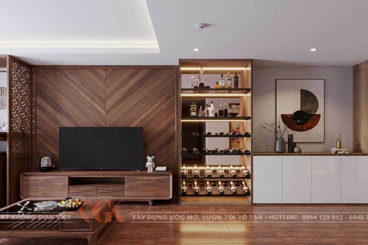 Thiết kế nội thất chung cư Vimeco CT4 Nguyễn Chánh – Chị Hoa
