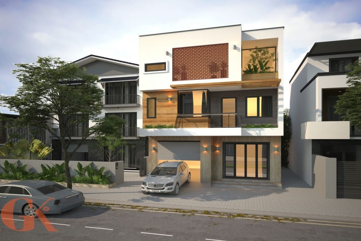 Thiết kế ngoại thất nhà phố Bắc Ninh – Bác Hoài