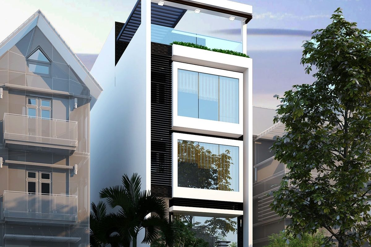 Thiết kế ngoại thất nhà phố hiện đại Long Biên – Bác Tuệ